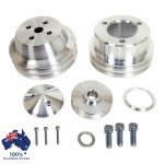 FORD FALCON MUSTANG WINDSOR 289 302 351W PULLEY SET 2 GROOVE WATER PUMP CRANK & ALT - 3 BOLT 1964-69